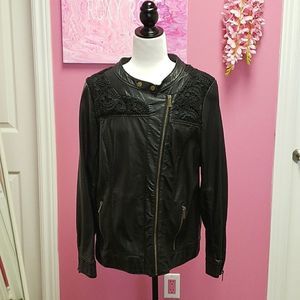 MLBM 🖤🤍🖤 Vegan Leather Black Jacket Coat